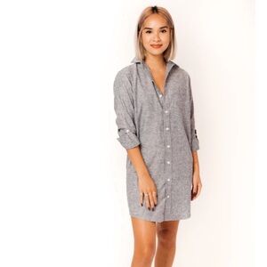 Emily Phillips Girlfriend Mini Dress Blue Chambray  Size 4 Medium